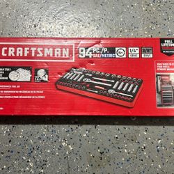 Craftsman 94-Piece SAE/Metric Mechanics Tool Set (¼” & ⅜” drive, foam tray).