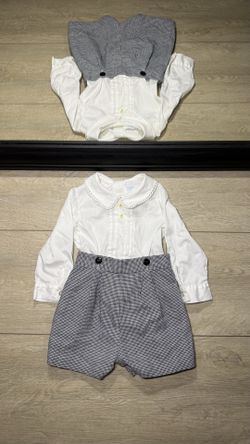 New Vintage 1980s Kids / Toddlers Nordstrom White Shirt & Plaid Skirt Dress