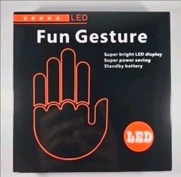 Funny gesture LED car Rear Window Sign