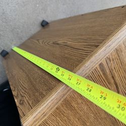 Walnut finish small rolling desk extension / equipment cart