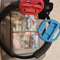 Nintendo Switch Ring Fit + Pokémon Arceus + Racing Joycons