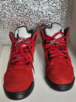 Jordan 5 Retro Mid Raging BullRed Suede With Original Box Size 6.5 Very Clean 