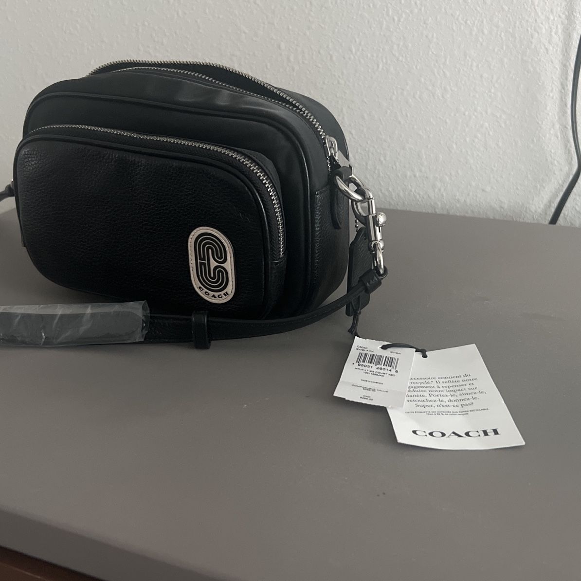 Coach nylon store crossbody black