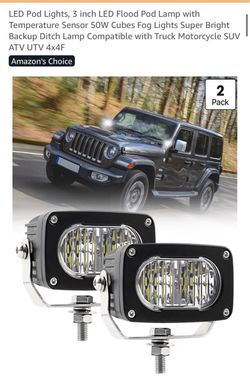 LED Pod Lights, 3 inch LED Flood Pod Lamp 50W Cubes (2 Pack)
