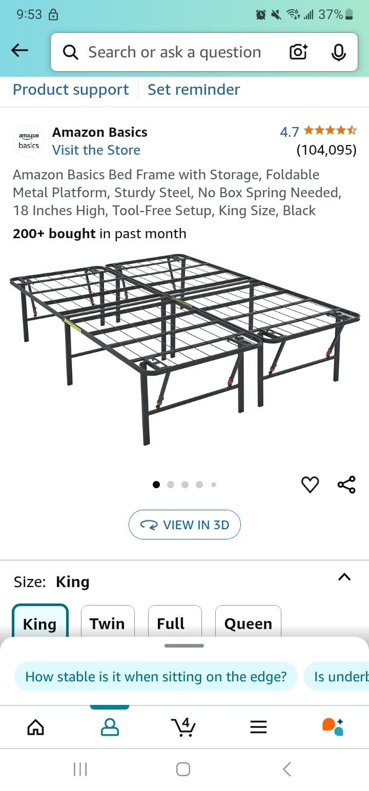 King Or 2 Twin Foldable Bed Frame Used For Home Staging