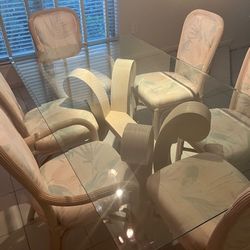 Glass Top Dining Table With 6 Chairs