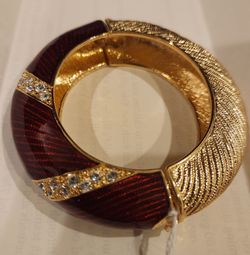 Camrose & Kross Ruby/Gold/Enamel/Rhinestone Bangle ($ reduced)