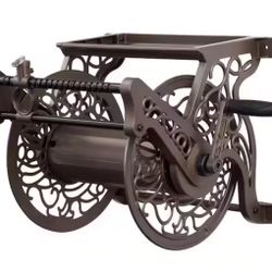 125 ft. Bronze Aluminum w/Hose Guide Wall Mounted Garden Hose Reel