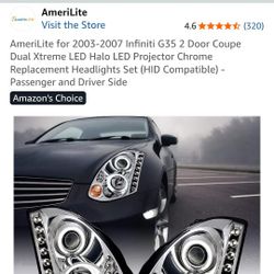 Headlights For 2003-2007 Infiniti G35 2door Coupe