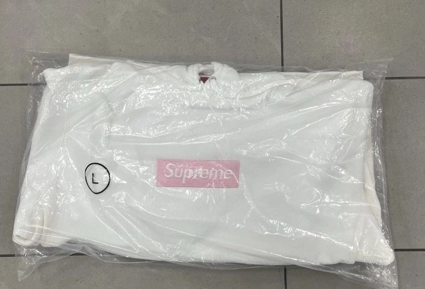 Supreme Box Logo Hoodie White/Pink