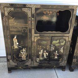 Antique cabinet stone inlay