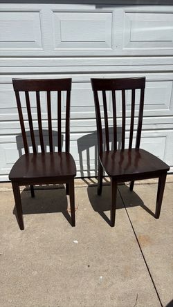 World Market Dark Wood Dining Chairs – Set of 2