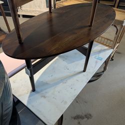 Acacia Wood Oval Coffee Table Medium Stain