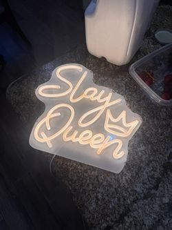 slay queen neon LED 12"x11"