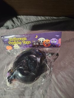 Halloween black cat face squishy DIY