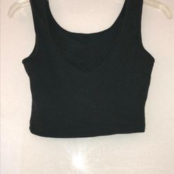 Black Cropped Tank Top