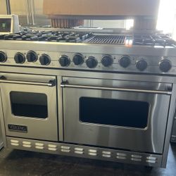 Viking 48”Wide Dual Fuel Range Stove Stainless Steel 
