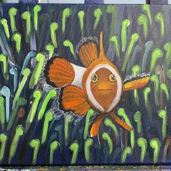 Curious Clown Fish Painting