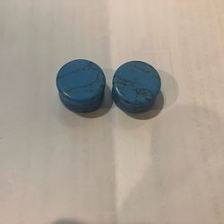 18 mm Turquoise Double Flare Stone Plugs