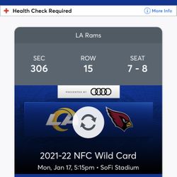 Cardinals @ Rams Wild Card Monday 2 tickets 