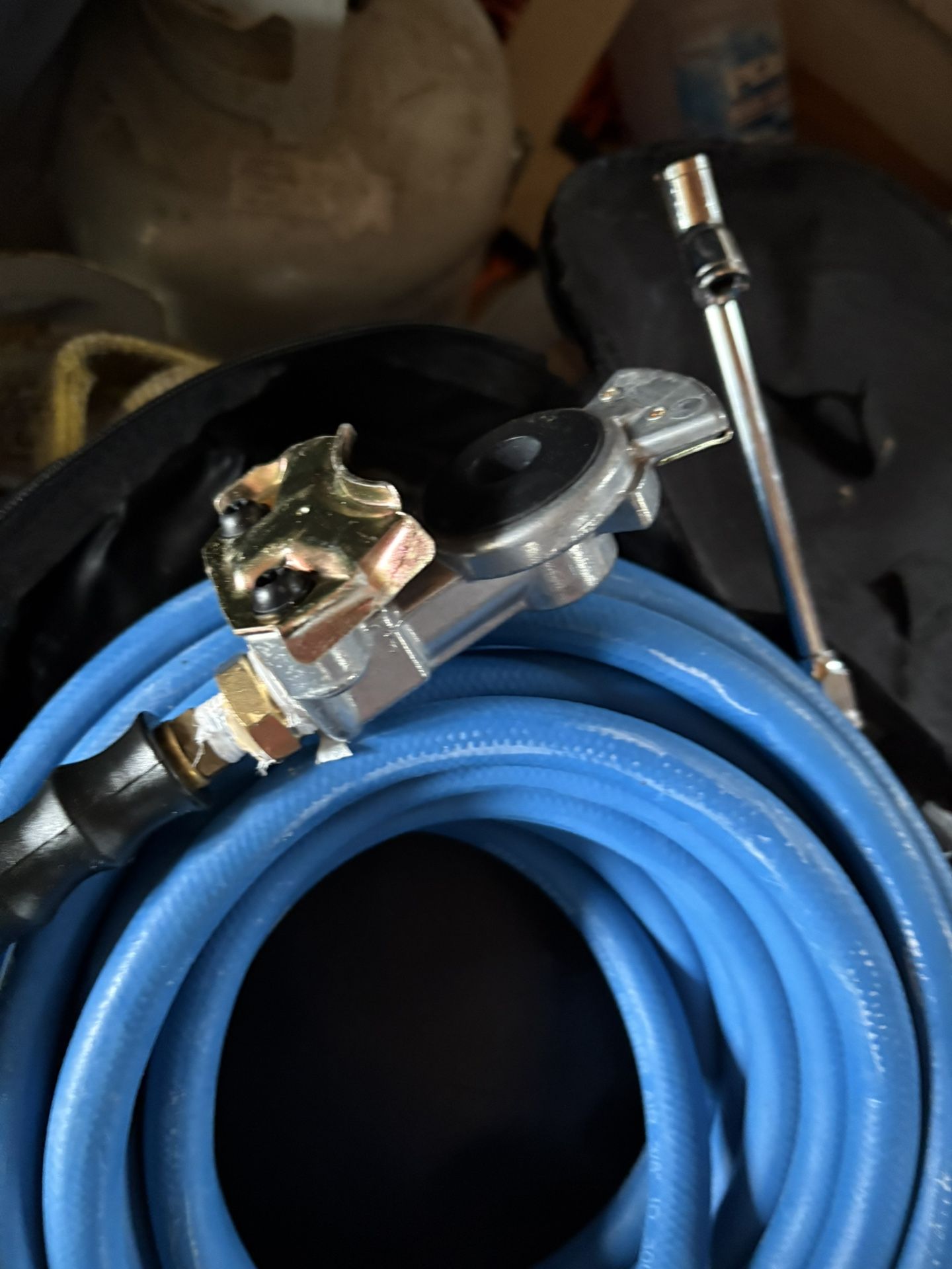 Air Hose For Semi Truck. Used To Air Low Tires Or Air Tools