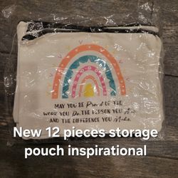 New 12 Pieces Travel Storage Pouch Employee Appreciation Gift Teachers School Supplies Boho Art Prizes Pencil Pouch