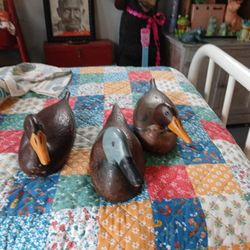 Early-mid 20th Century Hand Carved Solid Wood Duck Decoy
