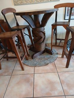 Teak high top table made in Thailand
