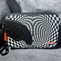 Sprayground Trippy Check Toiletry Aka Money Bag