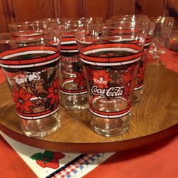 Vintage Coca Cola Holiday Glasses 