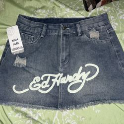 Ed Hardy Jean Skirt 
