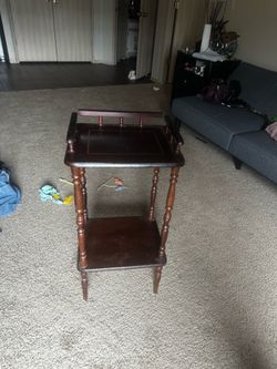 Black Wooden stool/ Brown stand