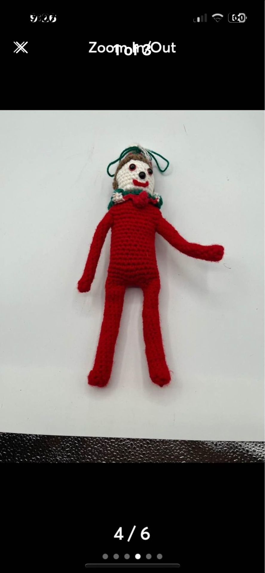 Vintage Crocheted Christmas Doll Rare