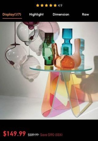 Clearic Acrylic End Table Clear Round Side Table Modern Accent