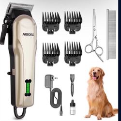 Dog Clippers, Professional Dog Grooming Kit, Low Noise Rechargeable Dog Clippers for Grooming, Cordless Electric Quiet Hair Grooming Clippers for Dogs