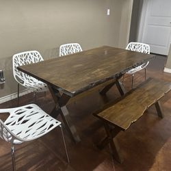 Kitchen Table With Bench and Chairs 