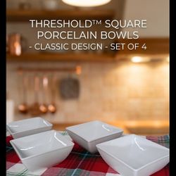 Threshold Square Porcelain Bowl, Set of 4