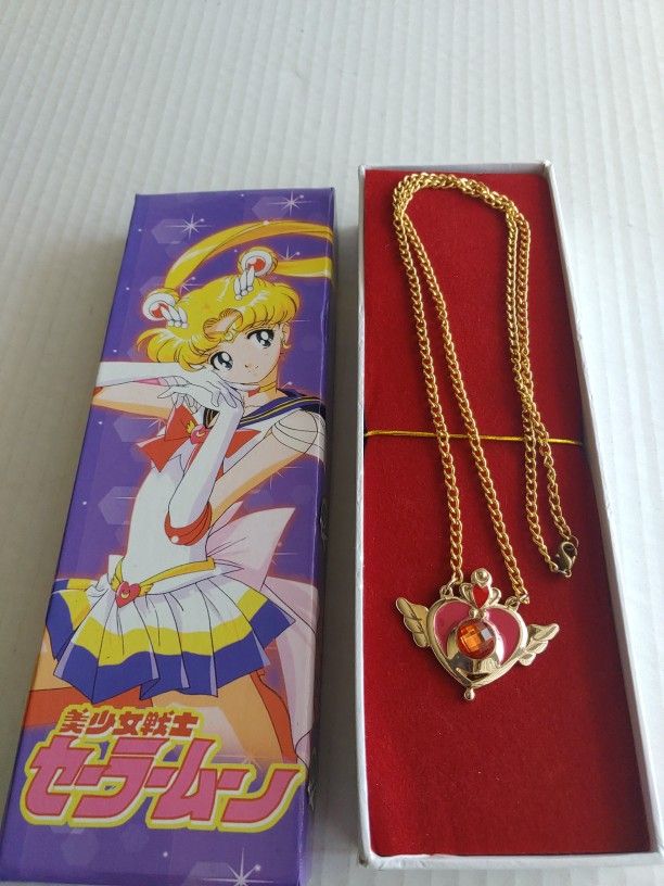 Sailor Moon Collectible Necklace Anime Jewelry Heart Crescent Moon Pendant