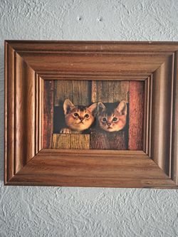 Cute Kittens Photo In Frame 8x10
