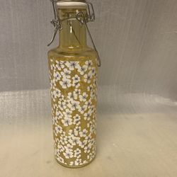 floral printed tall jar with rubber gasket