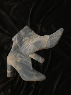 Denim booties