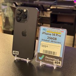 Apple iPhone 14 Pro (256GB, Unlocked) - Space Black - Excellent