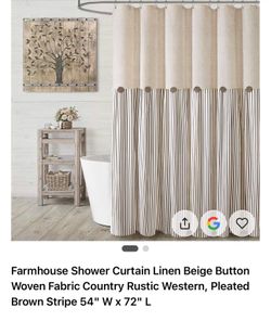 Farmhouse Shower Curtain Linen