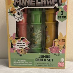 Minecraft Jumbo Chalk Set, Includes 3 Chalk Holders, Multi-Color
