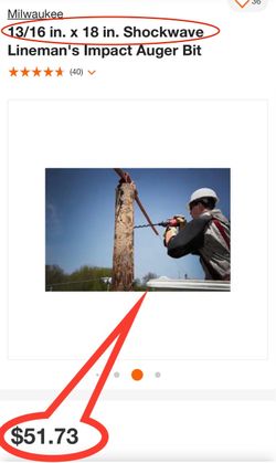 Milwaukee Shockwave Lineman's Impact Auger Bit