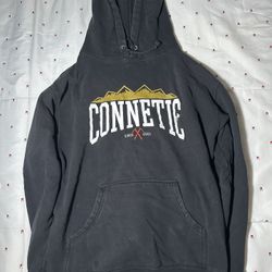 Connetic Black Long Sleeve Hooded Hoodie Sweatshirt Mens Medium M