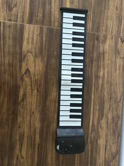 Sharper Image Roll-Up Portable Piano Keyboard - 49 Keys, Built-in Speaker
