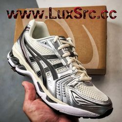 Asics Gel-Kayano 14 Black White  Silver Shoes