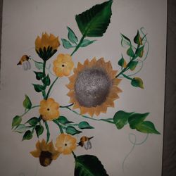 Original Hand Painted Sunflower 
