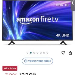 Amazon Fire TV 43" 4-Series 4K UHD smart TV with Fire TV Alexa Voice Remote, stream live TV without cable